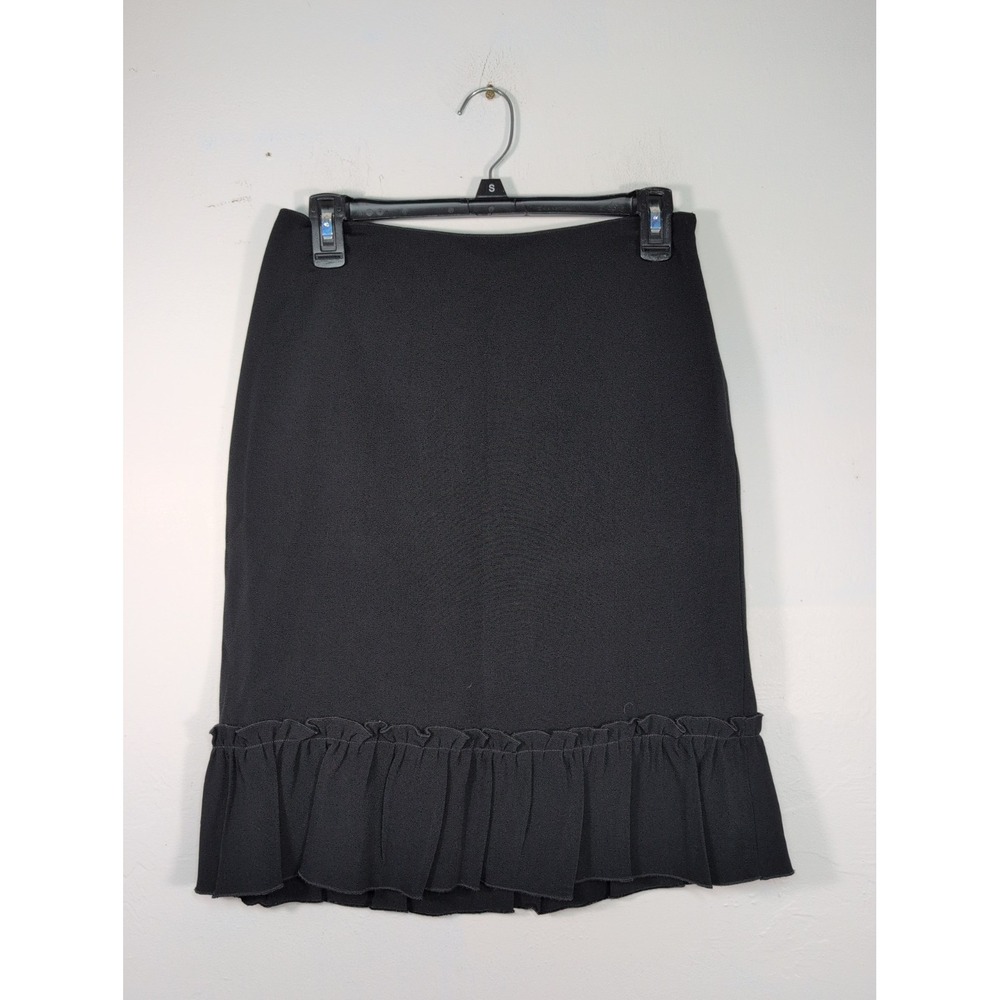 MOSCHINO CHEAP AND CHIC Black Jersey Ruffle Hem Skirt Sz 42, US 8 EUC